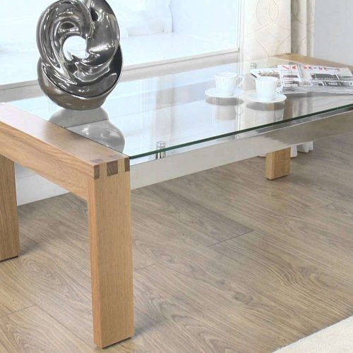 Oak Coffee Table With Glass Top (Photo 20 of 20)