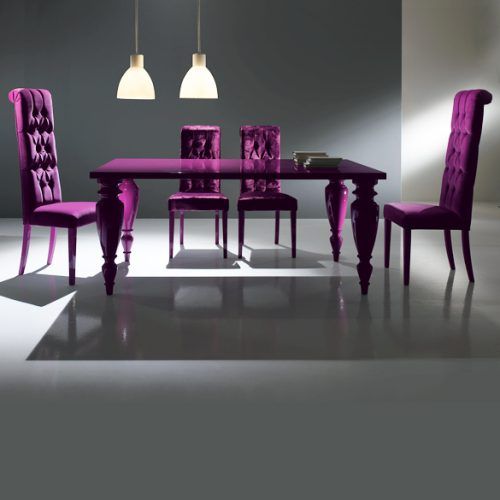 Dining Tables And Purple Chairs (Photo 8 of 20)