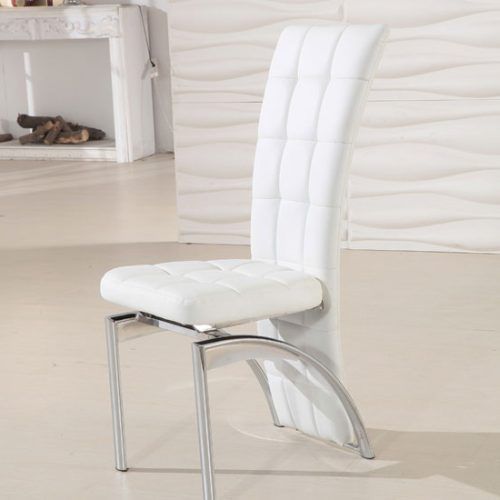 White Leather Dining Chairs (Photo 4 of 20)