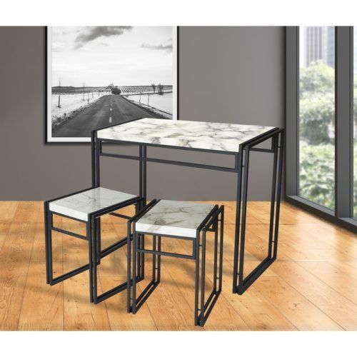 Debby Small Space 3 Piece Dining Sets (Photo 3 of 20)