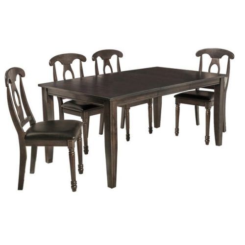Adan 5 Piece Solid Wood Dining Sets (Set Of 5) (Photo 5 of 20)