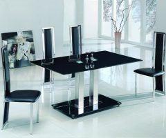 2024 Best of Black Glass Dining Tables and 6 Chairs
