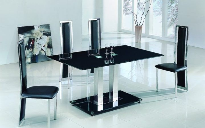 2024 Best of Black Glass Dining Tables and 6 Chairs