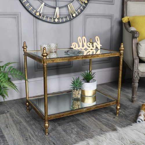 Antiqued Gold Rectangular Coffee Tables (Photo 19 of 20)