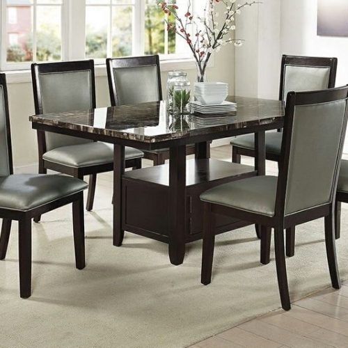 Caira 7 Piece Rectangular Dining Sets With Diamond Back Side Chairs (Photo 16 of 20)
