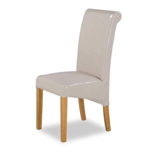Cream Faux Leather Dining Chairs (Photo 12 of 20)