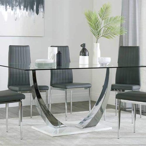 Dining Room Glass Tables Sets (Photo 8 of 20)
