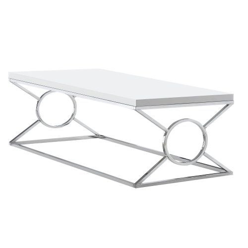 Glossy White Hollow-Core Tempered Glass Cocktail Tables (Photo 20 of 20)