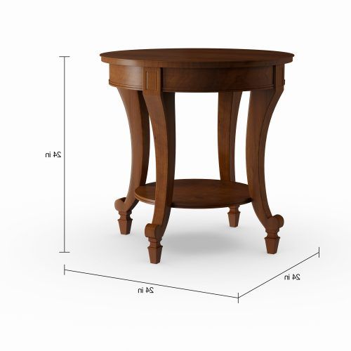 Gracewood Hollow Dones Traditional Cinnamon Round End Tables (Photo 5 of 20)