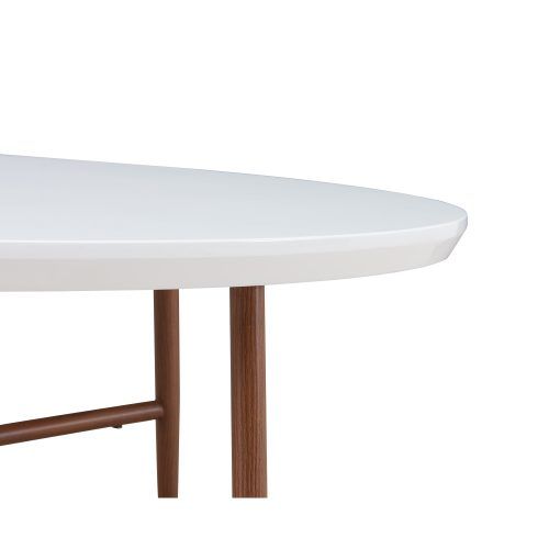 Handy Living Miami White Oval Coffee Tables With Brown Metal Legs (Photo 5 of 20)