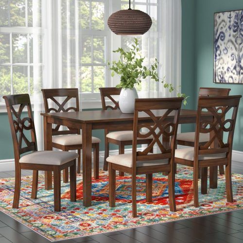 Laconia 7 Pieces Solid Wood Dining Sets (Set Of 7) (Photo 12 of 20)