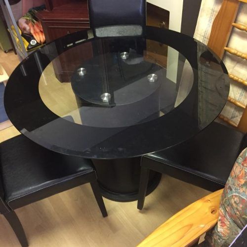 Round Black Glass Dining Tables And Chairs (Photo 5 of 20)