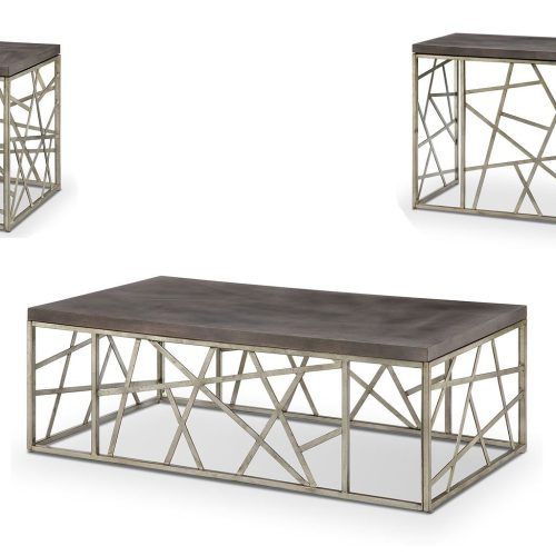 Tribeca Contemporary Distressed Silver And Smoke Grey Coffee Tables (Photo 17 of 20)