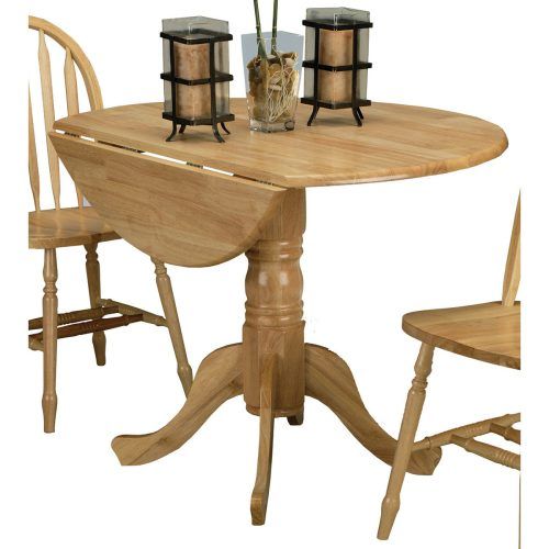 Boothby Drop Leaf Rubberwood Solid Wood Pedestal Dining Tables (Photo 13 of 20)