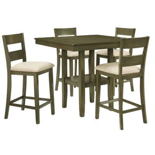 Biggs 5 Piece Counter Height Solid Wood Dining Sets (Set Of 5) (Photo 9 of 20)