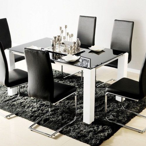 Black Glass Dining Tables With 6 Chairs (Photo 13 of 20)