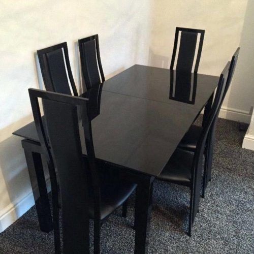 Black Extendable Dining Tables And Chairs (Photo 8 of 20)