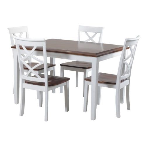 Caira Black 5 Piece Round Dining Sets With Diamond Back Side Chairs (Photo 2 of 20)