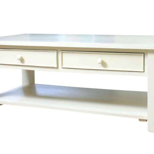 Cream Coffee Tables With Drawers (Photo 1 of 20)