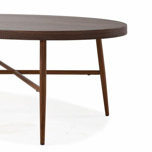 Handy Living Miami White Oval Coffee Tables With Brown Metal Legs (Photo 18 of 20)