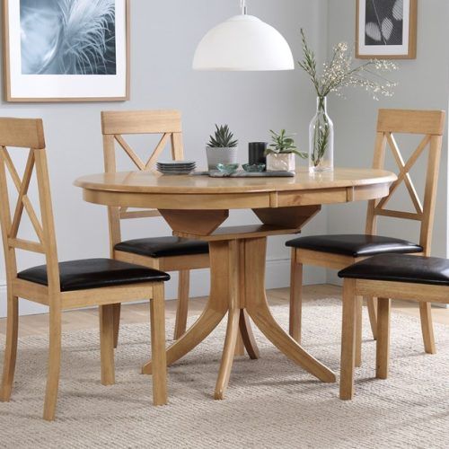 Round Oak Extendable Dining Tables And Chairs (Photo 4 of 20)