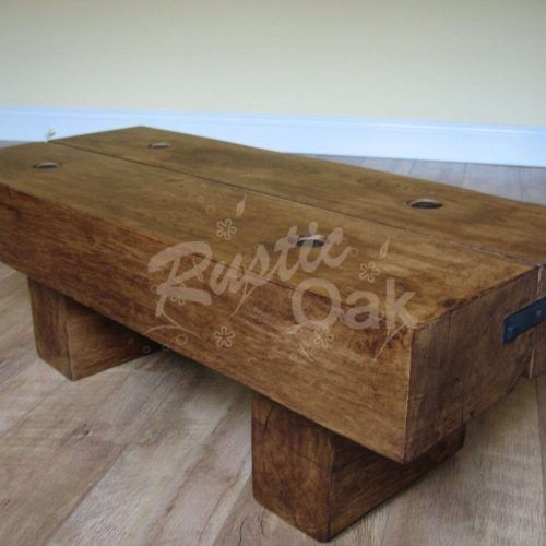 Solid Oak Beam Coffee Table (Photo 7 of 20)