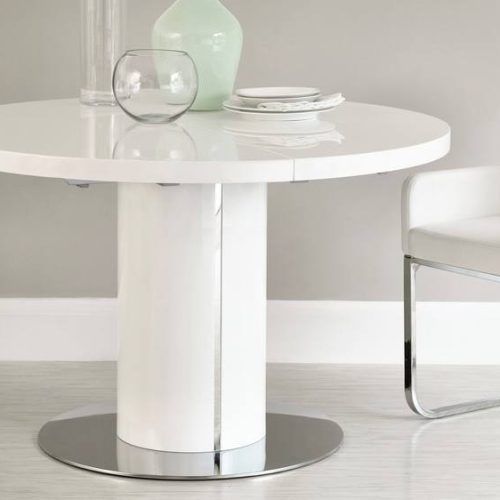 White Gloss Round Extending Dining Tables (Photo 1 of 20)