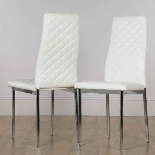 White Leather Dining Chairs (Photo 12 of 20)
