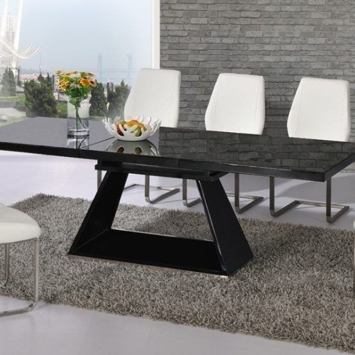 Black Glass Extending Dining Tables 6 Chairs (Photo 7 of 20)