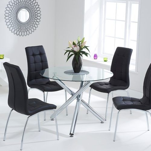 Round Black Glass Dining Tables And 4 Chairs (Photo 20 of 20)