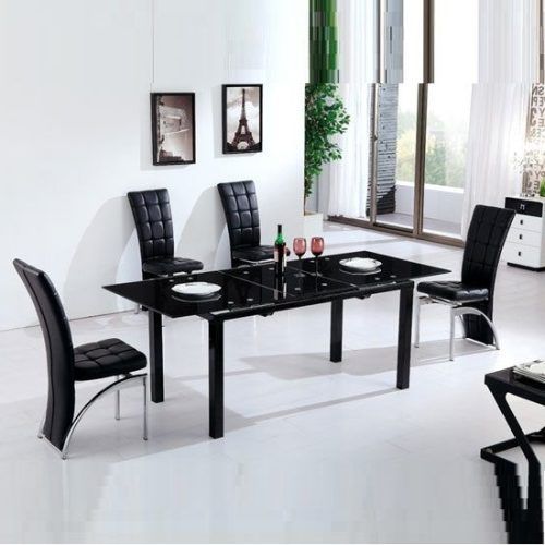 Black Glass Extending Dining Tables 6 Chairs (Photo 15 of 20)