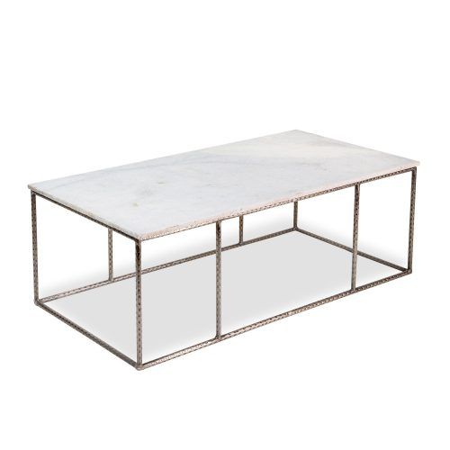Large Slab Marble Coffee Tables With Antiqued Silver Base (Photo 16 of 20)