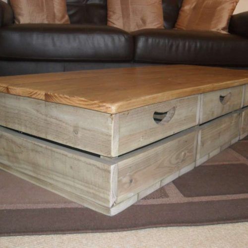 Rustic Square Coffee Table With Storage (Photo 13 of 20)