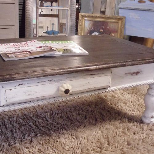 Square Weathered White Wood Coffee Tables (Photo 11 of 20)