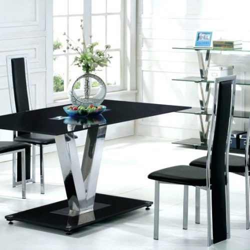 Black Glass Dining Tables 6 Chairs (Photo 13 of 20)