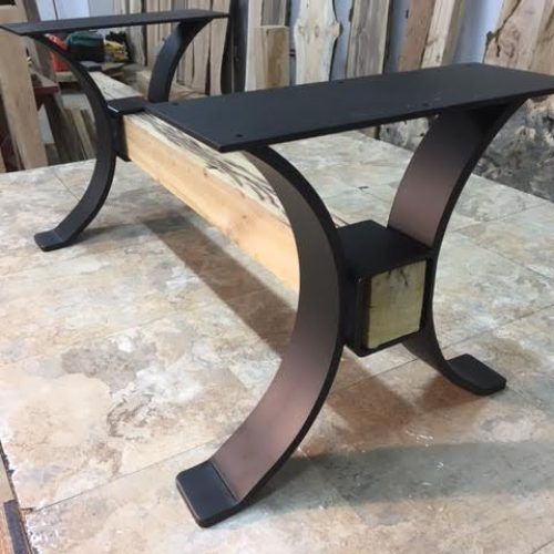 Oak Wood And Metal Legs Coffee Tables (Photo 15 of 20)