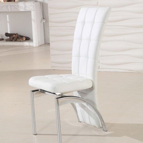 White Leather Dining Room Chairs (Photo 2 of 20)
