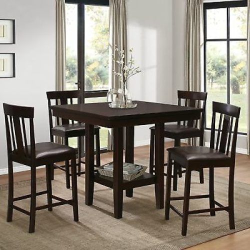 Hanska Wooden 5 Piece Counter Height Dining Table Sets (Set Of 5) (Photo 8 of 20)