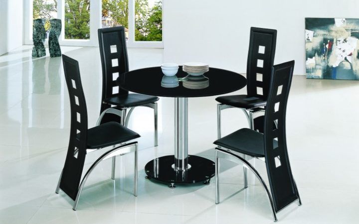 20 Photos Round Black Glass Dining Tables and Chairs