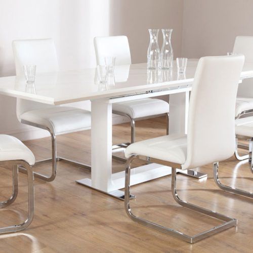 White Gloss Round Extending Dining Tables (Photo 16 of 20)