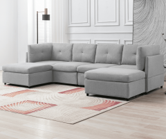 2024 Latest Sectional Sofas with Ottomans and Tufted Back Cushion