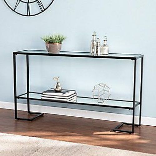 Black Round Glass-Top Console Tables (Photo 17 of 20)