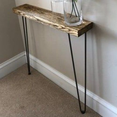 Honey Oak And Marble Console Tables (Photo 4 of 14)