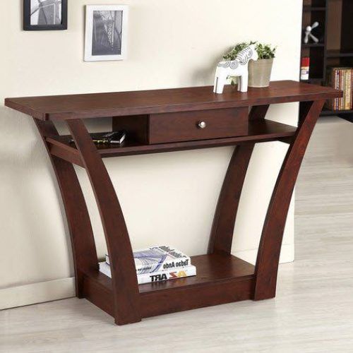 Espresso Wood Storage Console Tables (Photo 5 of 20)