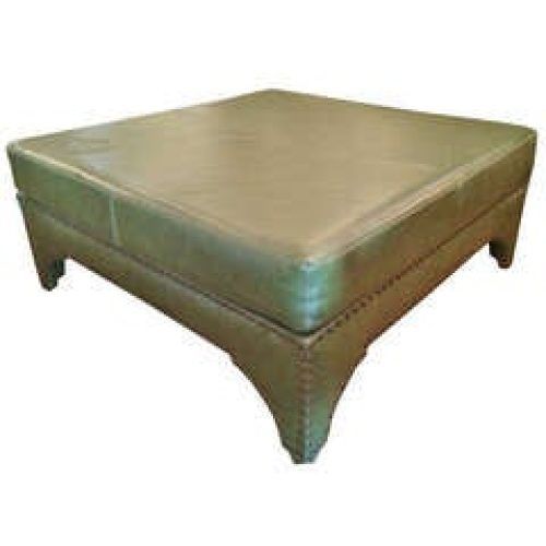 Green Canvas French Chateau Square Pouf Ottomans (Photo 7 of 20)