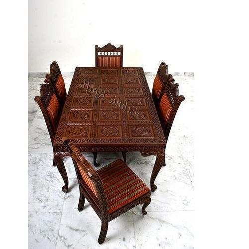 Natural Brown Teak Wood Leather Dining Chairs (Photo 15 of 20)
