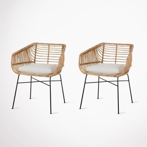 Natural Rattan Metal Chairs (Photo 12 of 20)