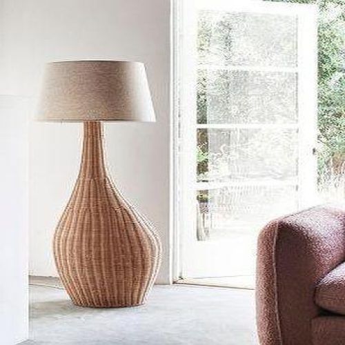 Woven Cane Floor Lamps (Photo 7 of 20)