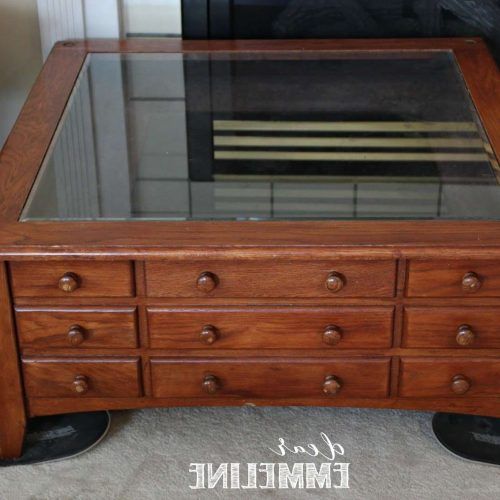 Glass Top Display Coffee Tables With Drawers (Photo 4 of 20)