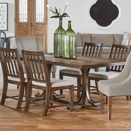 Magnolia Home Shop Floor Dining Tables With Iron Trestle (Photo 7 of 20)